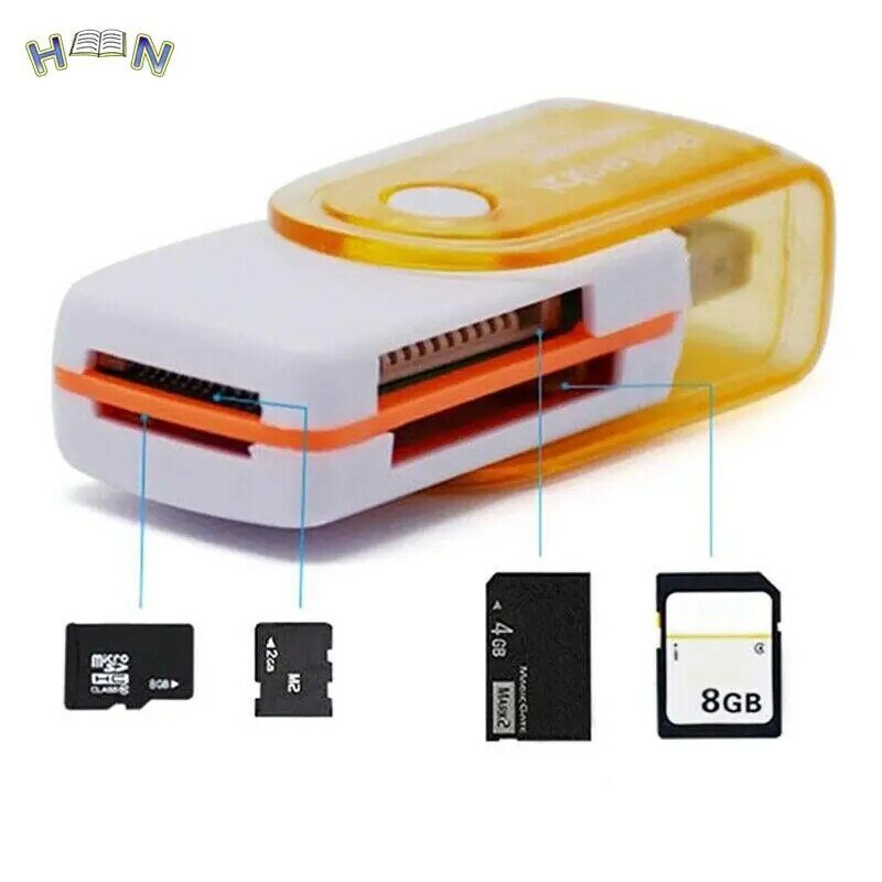 Lecteur de carte USB multifonction à grande vitesse 4 en 1 pour MS MS-PRO TF Micro Memory Card Smart Reader