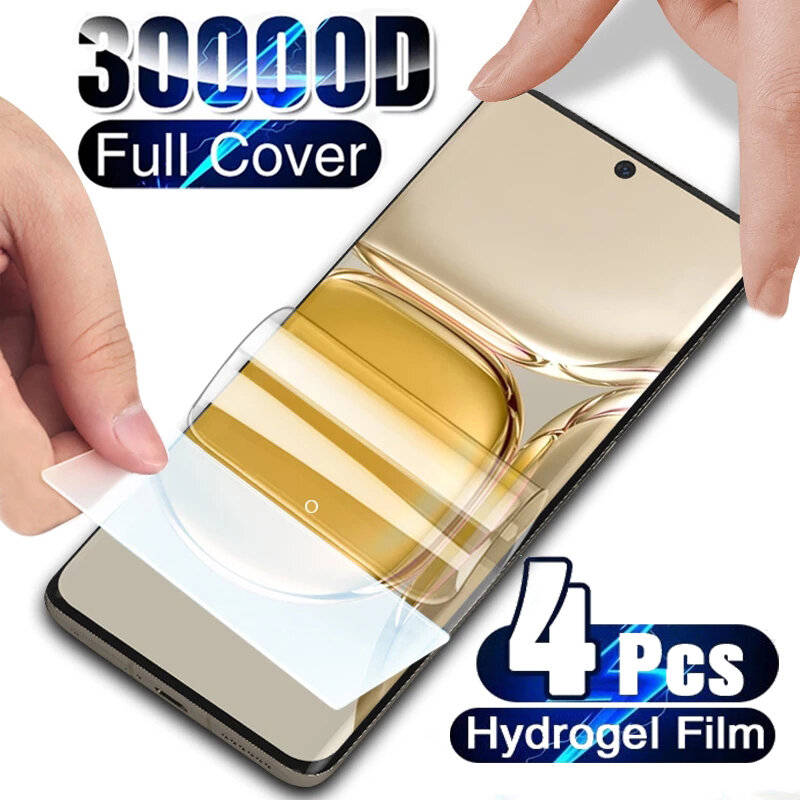 Película de hidrogel de cobertura completa, Protector de pantalla para Huawei P30, P20, P40 Lite, P30, P40, P50, Mate 30, 20, 40 Pro Lite, 4 Uds.