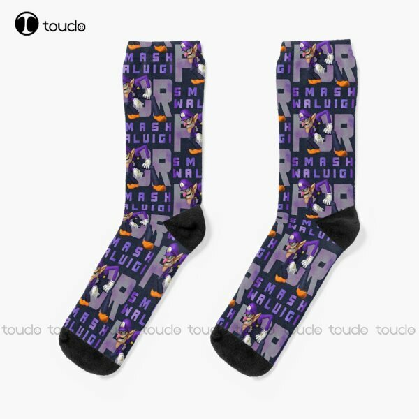 Waluigi For Smash Socks calzini personalizzati Unisex Adult Teen Youth Socks 360 ° stampa digitale Harajuku Streetwear Gift Retro 1 paio