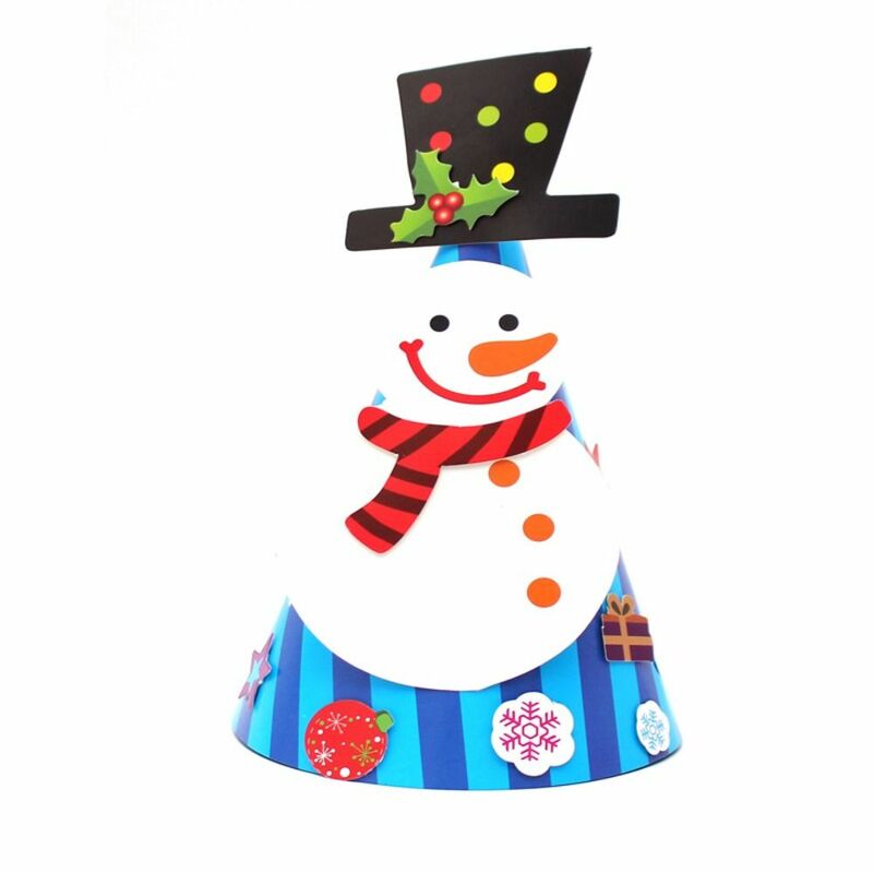 Topi Santa buatan tangan kertas topi seni Natal anak-anak topi Kringle rusa Kriss Kringle pohon Natal Ayah hadiah Natal