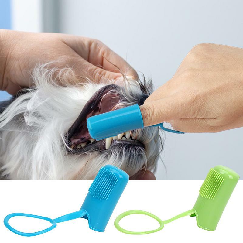 Escova de dentes com cerdas macias para animais de estimação Escovas de dentes para cães e gatos fáceis de pega, escovas para cães, portátil