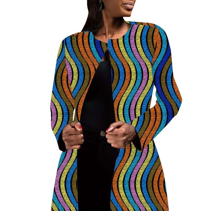 New Arrivals Blazer das Mulheres Jaqueta Casual Ankara Moda Orignal Design Africano Imprimir Cardigan Casacos Curtos Outerwear