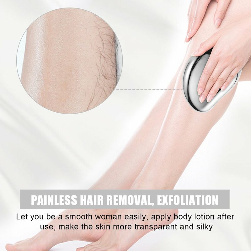 Depilador de cristal indolor físico portátil, ferramenta esfoliante da beleza, braços perna traseira pele rápida cabelo remoção