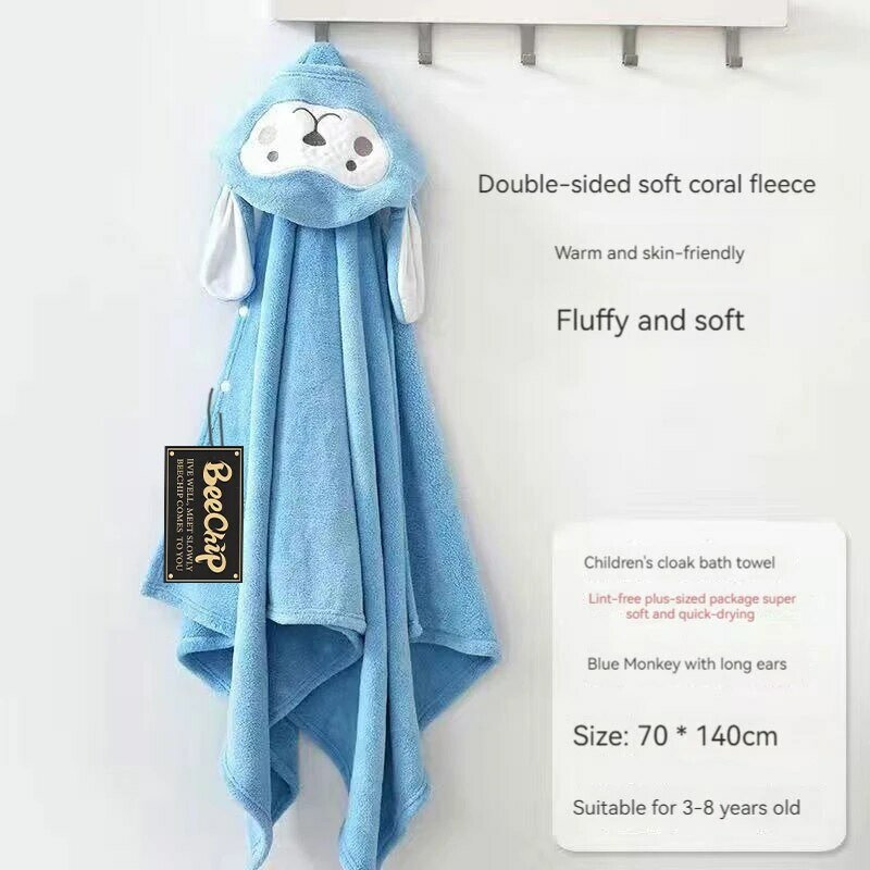 Cartoon dier baby badhanddoek absorberend snel drogen zonder linting pluizig zacht beste voor kleine baby winterkinderbadjas