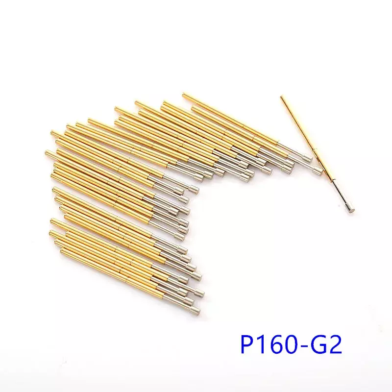 P160 Series Brass Spring Test Probe com diâmetro de agulha niquelado, PCB eletrônico, 100pcs por saco