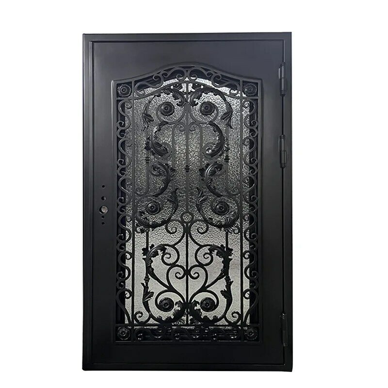 Hot Sale Luxury Exterior Main Double Security Door Wrought Iron Front Entry Door Entrance Doors for House Driveway Gate