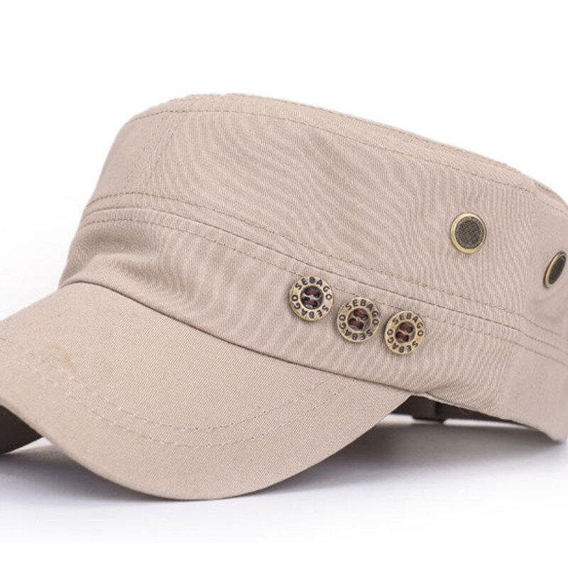Unisex kadet Cap czapki wojskowe wodoodporne wojskowe płasko zakończony regulowana bejsbolówka czapki baseballowe Vintage płasko zakończony czapka Outdoor Sports