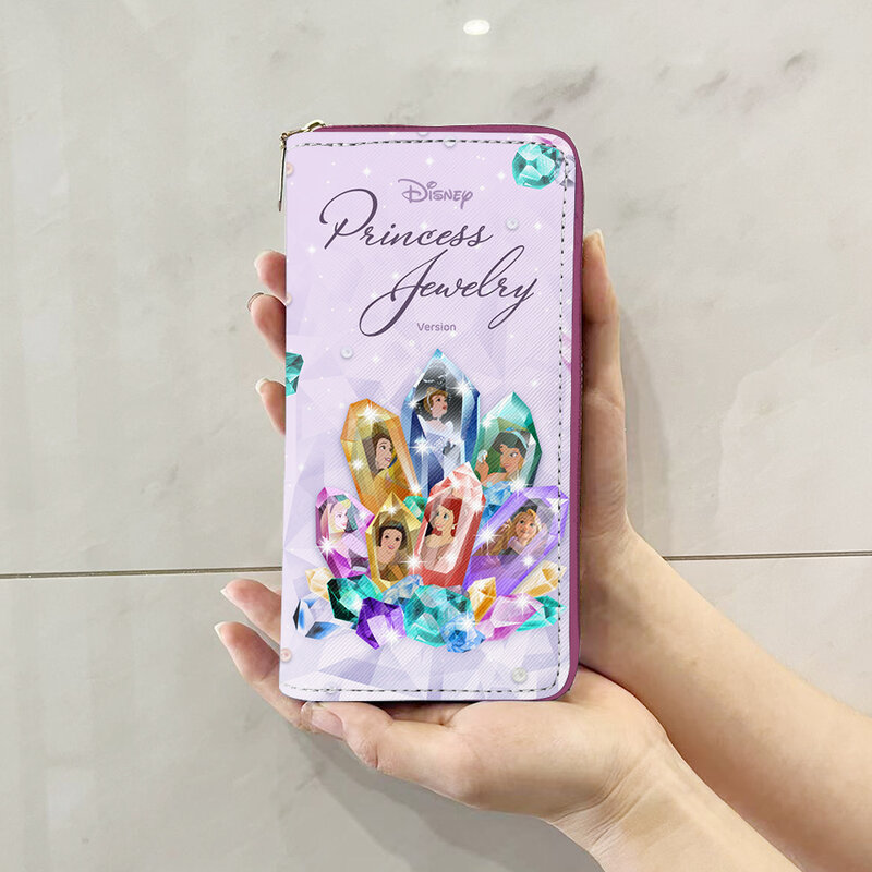 Disney Princess Beauty and Beast W5999 Anime Briefcases Wallet Cartoon Zipper Coin Bag Casual Purses Card Storage Handbag Gift