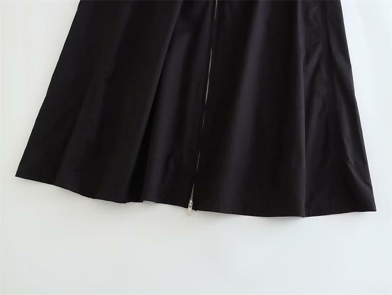 Suninbox-Vestidos longos monocromáticos sem mangas, vestidos elegantes com zíper, moda festa, verão, 2023