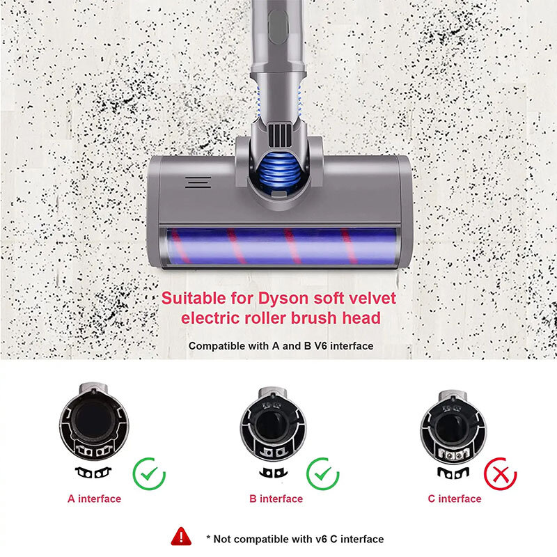 Motorizado Floor Brush Head Tool para Dyson, Soft Sweeper Roller, Aspirador Acessórios, V6, DC58, DC59, DC61, DC62