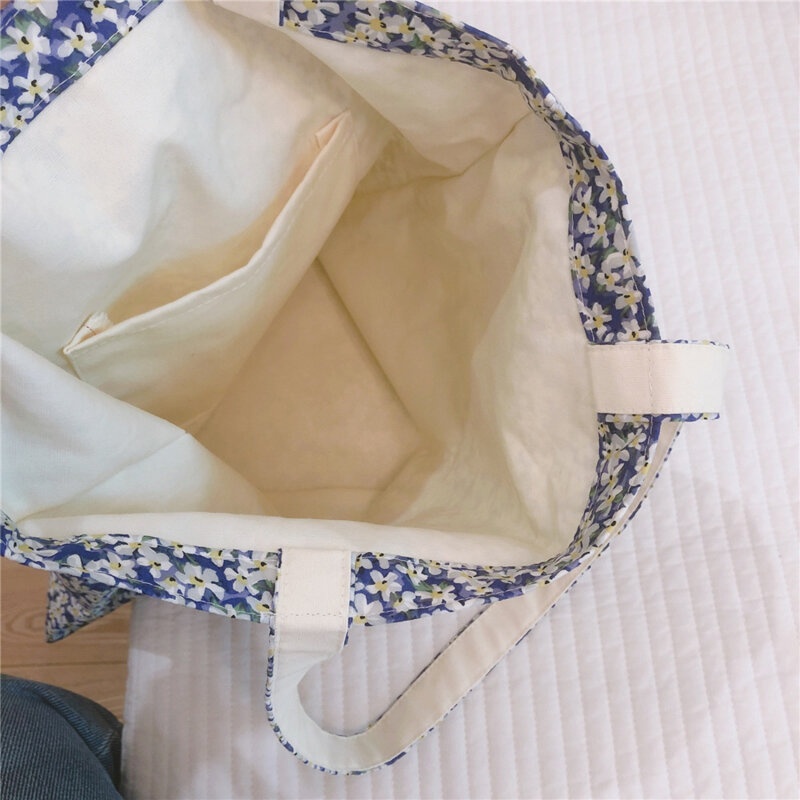 Cotton And Linen Handbag Shopping Bag Millet Wheat Fabric Double-Sided Reusable Large Capacity Tote Shoulder Bag Eco Friendly