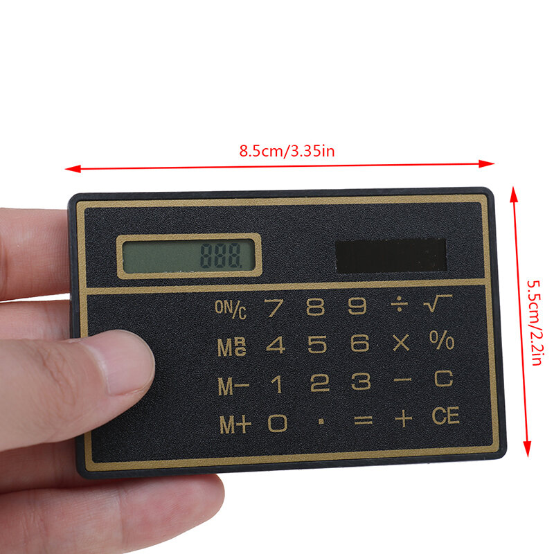 Mini Calculadora de tamaño de tarjeta de crédito, tamaño de bolsillo de trampas escolares, tamaño de 8 dígitos