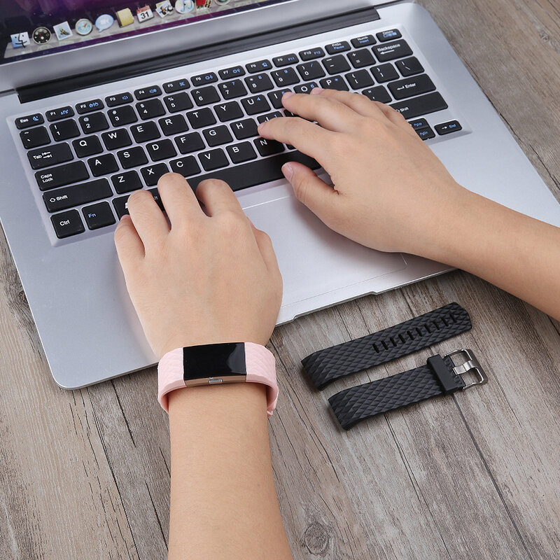 Tali untuk Fitbit Charge 2 Gelang Jam Tangan Gelang Gelang Pengganti Silikon untuk Aksesori Jam Tangan Pintar Fitbit Charge 2