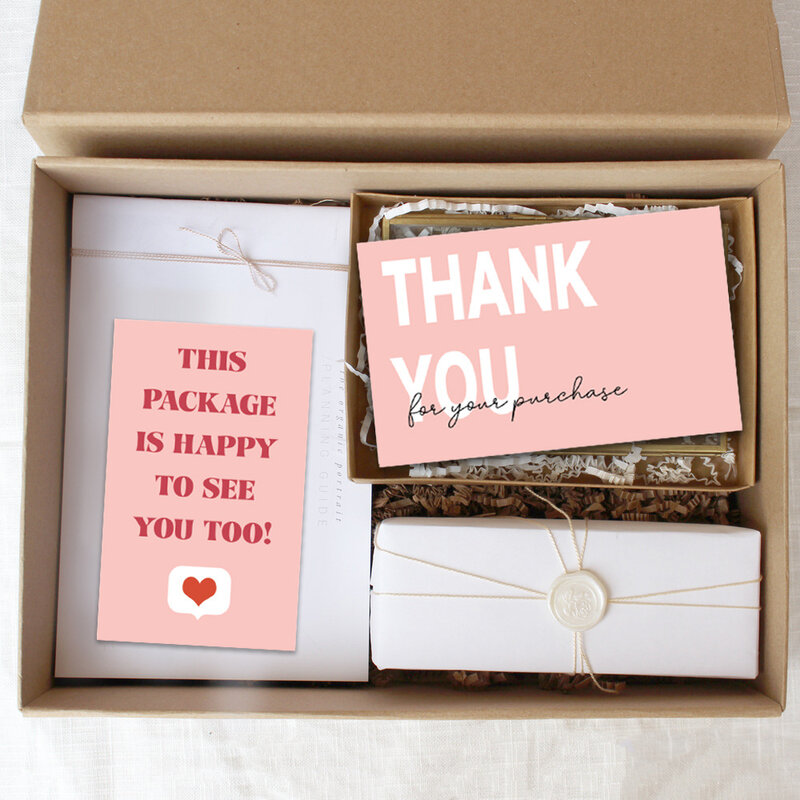 30 Buah 9Cm * 5.4Cm Bunga Merah Muda Kartu Terima Kasih untuk Kotak Kartu Hadiah Dekorasi Paket Penjaga Toko Kue Bisnis Kecil