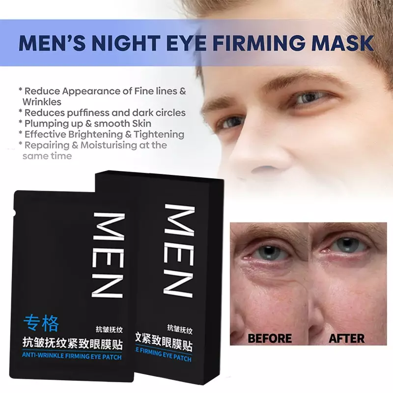 Männer Augen maske feuchtigkeit spendende Anti-Augenringe verblasst feine Linien Anti-Falten entfernen Augen tasche heben straffende Pflege Augenklappen