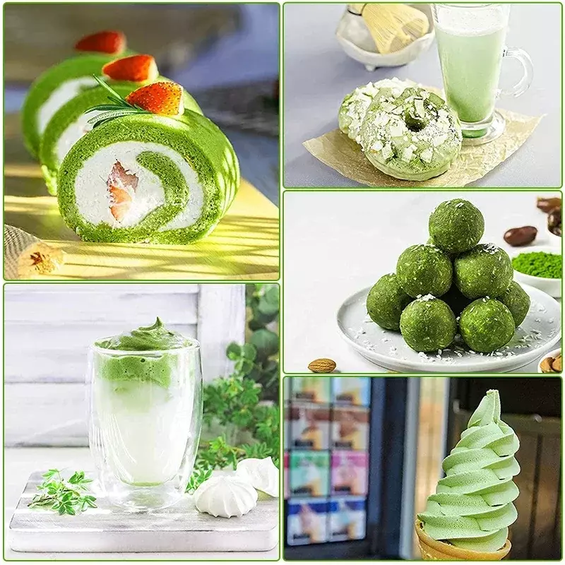Wholesale 100% Natural Matcha Powder 100g/bag Milk Drink Green Tea Dessert Cake Edible Baking Ingredients Ice Cream Tools