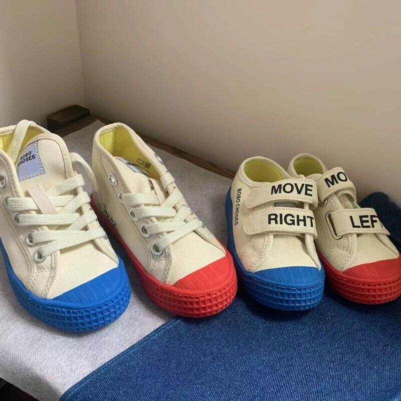Sepatu kanvas anak perempuan, Sneaker kasual bernafas untuk anak-anak balita laki-laki