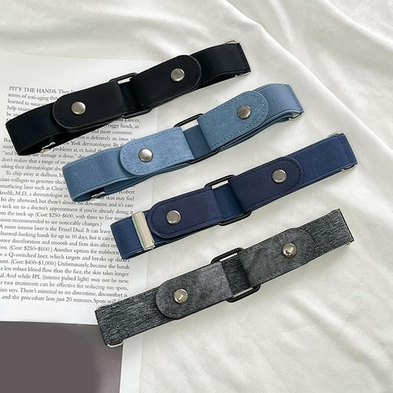 Cintura in vita invisibile regolabile chiusura con bottoni in tinta unita cintura Unisex senza fibbia Jeans cintura accessori per costumi