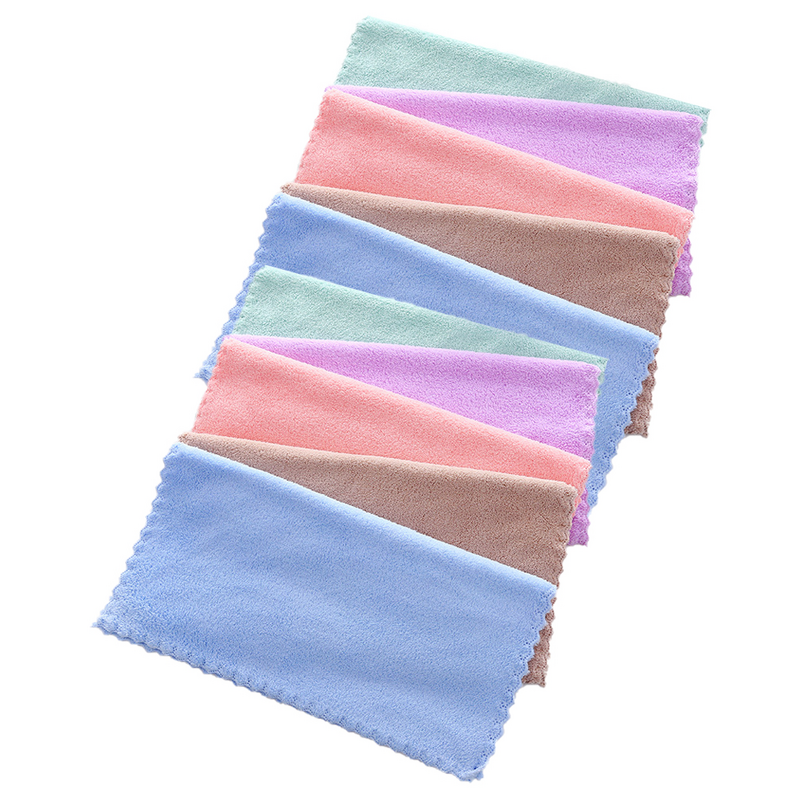 Microfiber Absorb Water Washcloths for Child, Face Towel, Makeup Remover, Cleansing Gift, 10 Pcs