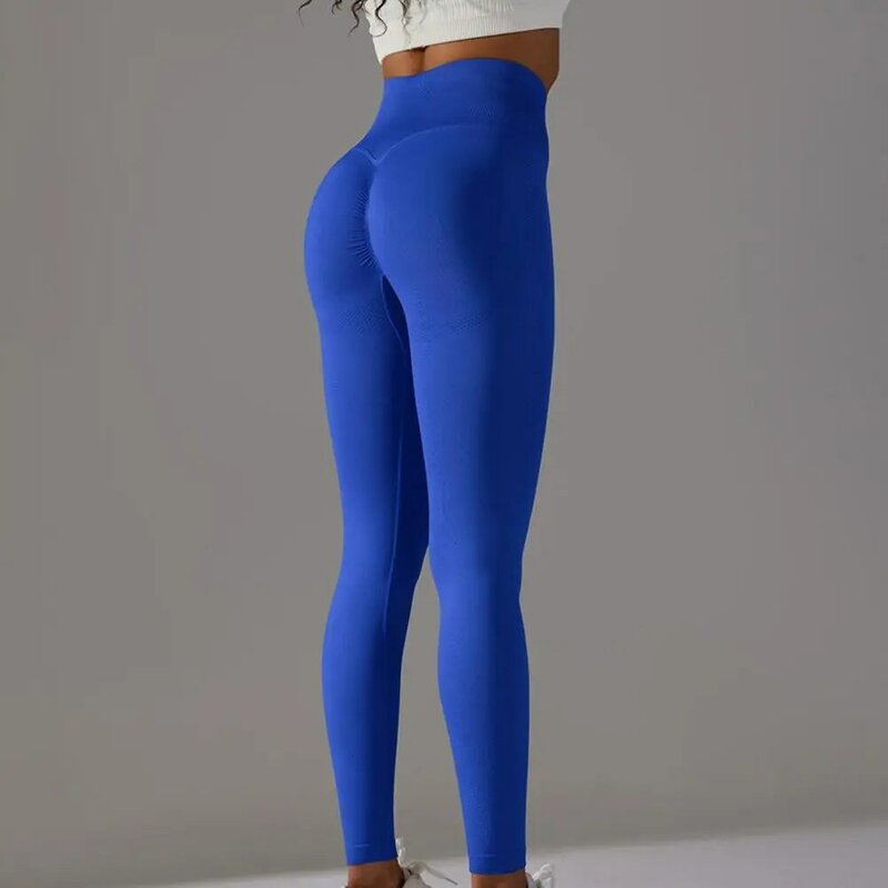 Pantalones de Yoga de Color sólido de alta elasticidad para mujer, pantalones de Yoga con Control de barriga de cintura alta, pantalones elásticos ajustados levantados por glúteos para activo