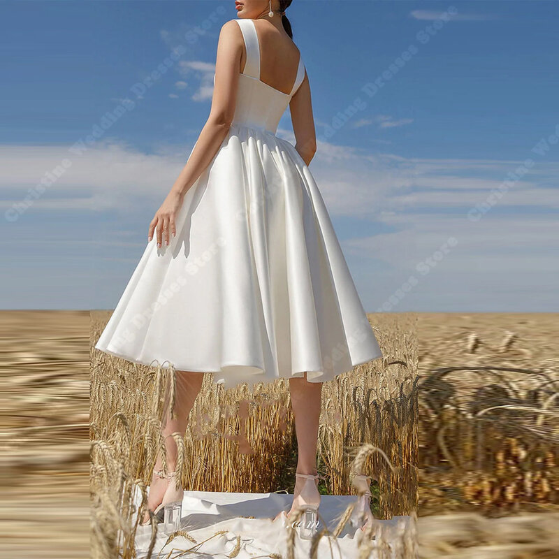 Vestidos de casamento linha A para mulheres, Vestes sem mangas personalizadas, vestido de princesa elegante, comprimento de esfregão sexy, querida, 2024, 2021