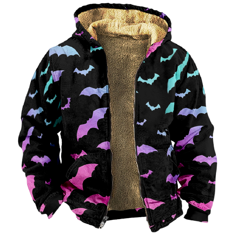 Y2K Halloween Hoodie 2023 New Fashion Men Women Zipper Sweatshirt Long Sleeve Stand Collar 3D Clothes