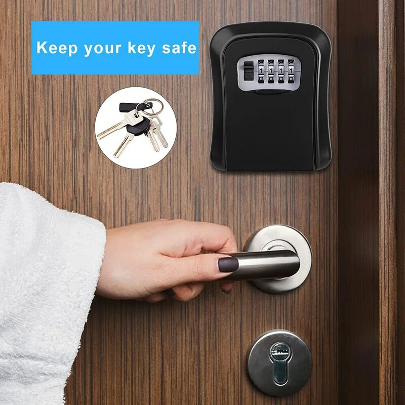 Key Lock Box for Outside Sturdy and Durable Lock Box for House Lockbox for Spare KeyLockbox with Resettable Code for Home Garage