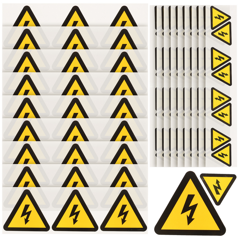 Tofficu etiqueta amarela alta tensão perigo choque elétrico, etiqueta do vinil, desligar o poder antes