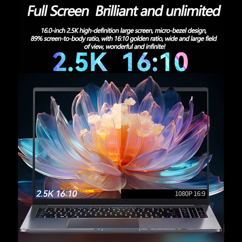 Laptop 16 inci AMD R7-7840HS 32GB DDR5 2TB SSD Wifi6 5.1 GHz 8 core 16 ulir Keyborad lampu latar kamera 180 ° komputer