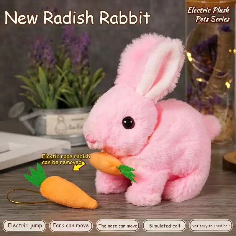 Elektronische Haustier Spielzeug Plüsch elektrische Kaninchen Simulation kann gehen, um ein Geräusch schütteln Ohren langes Haar Kaninchen Kinder geschenke zu machen