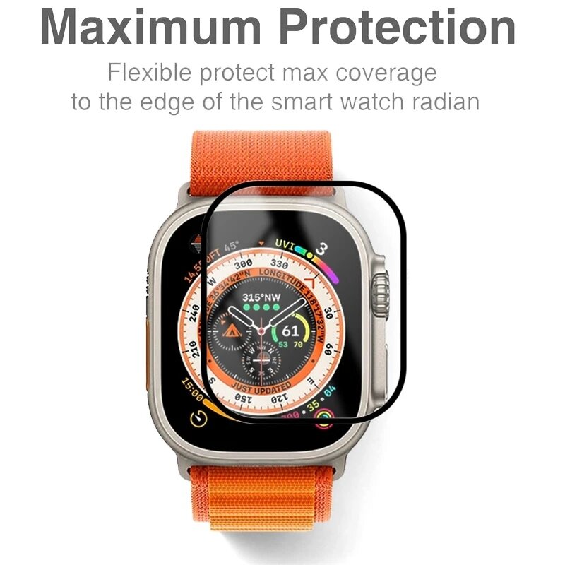 Película de cerámica de 4 piezas para Apple watch, protector de pantalla para Apple watch Ultra 8, 7, 49mm, 45mm, 41mm, 6, 5, 9, SE, 44mm, 40mm, 3, 2, 1, 42mm, 38mm