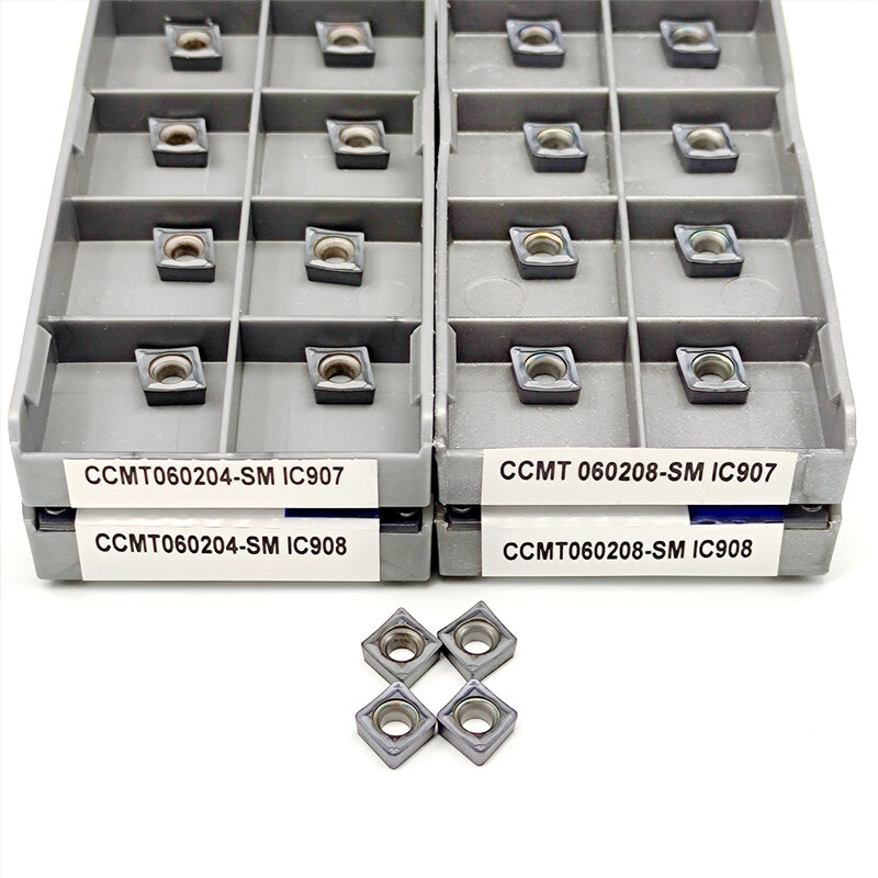 CCMT060204 IC907 CCMT060208 PC908 CNC กลึงภายในเครื่องมือ CCMT 060204/060208คาร์ไบด์เครื่องกัดเครื่องมือเครื่องกลึงโลหะเครื่องมือ