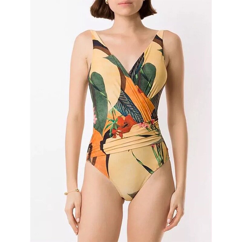 Długa spódnica strój kąpielowy dwuczęściowy seksowny Bikini damskie spódnica na plażę garnitur letni modny nadruk obcisła klatka piersiowa jednoczęściowy strój kąpielowy