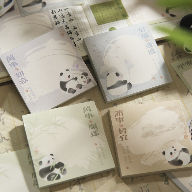60 Vellen Cartoon Hoog Uiterlijk Niveau Panda Memo Pad Voor Scrapbooking Diy Decoratief Materiaal Collage Journaling