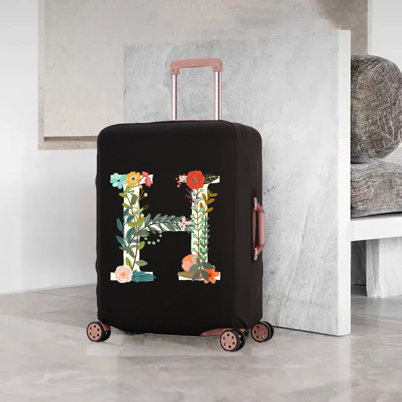 Чехол для путешествий, эластичный защитный чехол, съемный защитный чехол, пыленепроницаемый, подходит для чемоданов 18-32 дюймов с цветочным ...