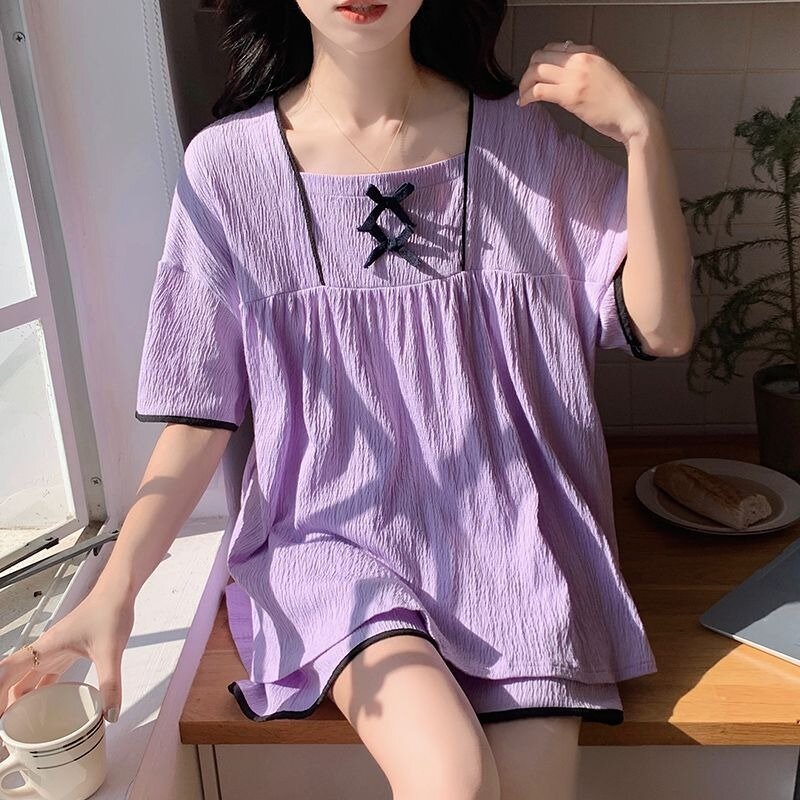 Princess Pajama Suit Women's Summer Sweet Cute Short-sleeved Internet Celebrity Girl Palace Loungewear Set Thin Sleep Clothes