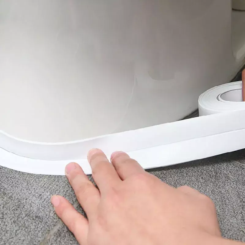 PVC สติกเกอร์ติดผนังกันน้ำ Self Adhesive Sink เตา Crack Strip ห้องครัวห้องน้ำอ่างอาบน้ำมุม Sealant เทปกันน้ำ
