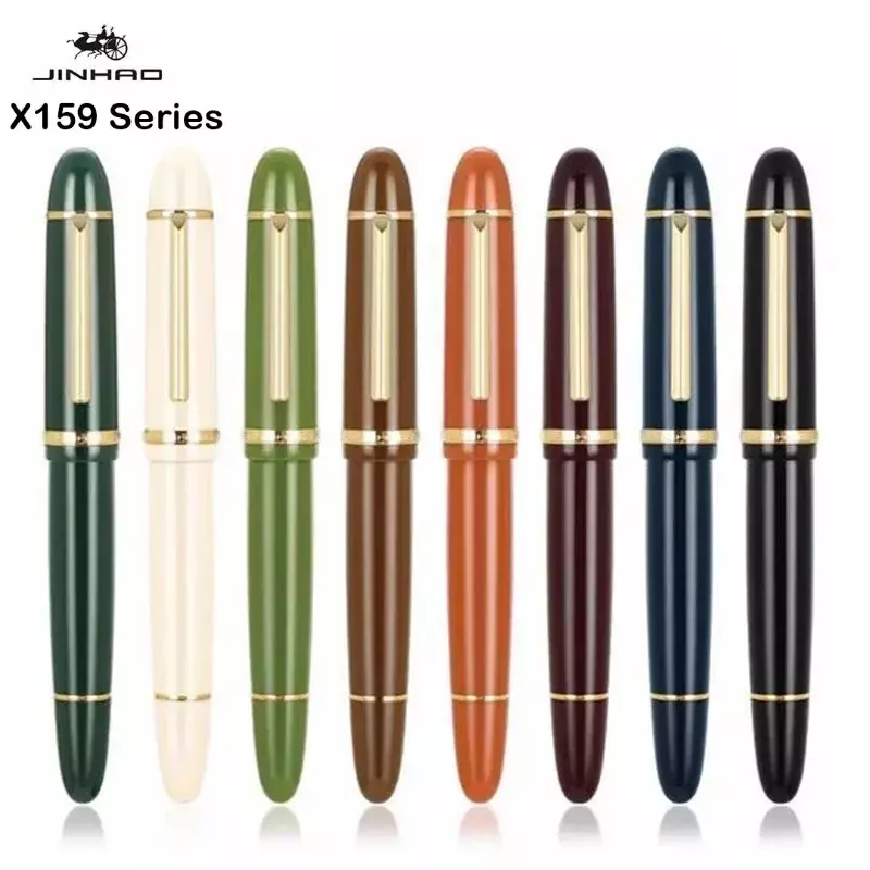Jinhao-X159 الاكريليك نافورة القلم ، أسود اللون الحبر القلم ، طالب القرطاسية المدرسية ، الأعمال اللوازم المكتبية ، أقلام PK 9019