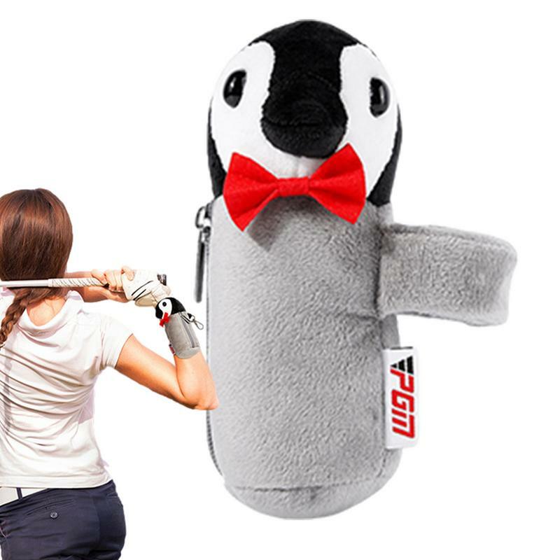 ゴルフの貴重品、ペンギンの形状、オーガナイザーバッグ、ティー用のポータブルで耐久性のあるミニポーチ
