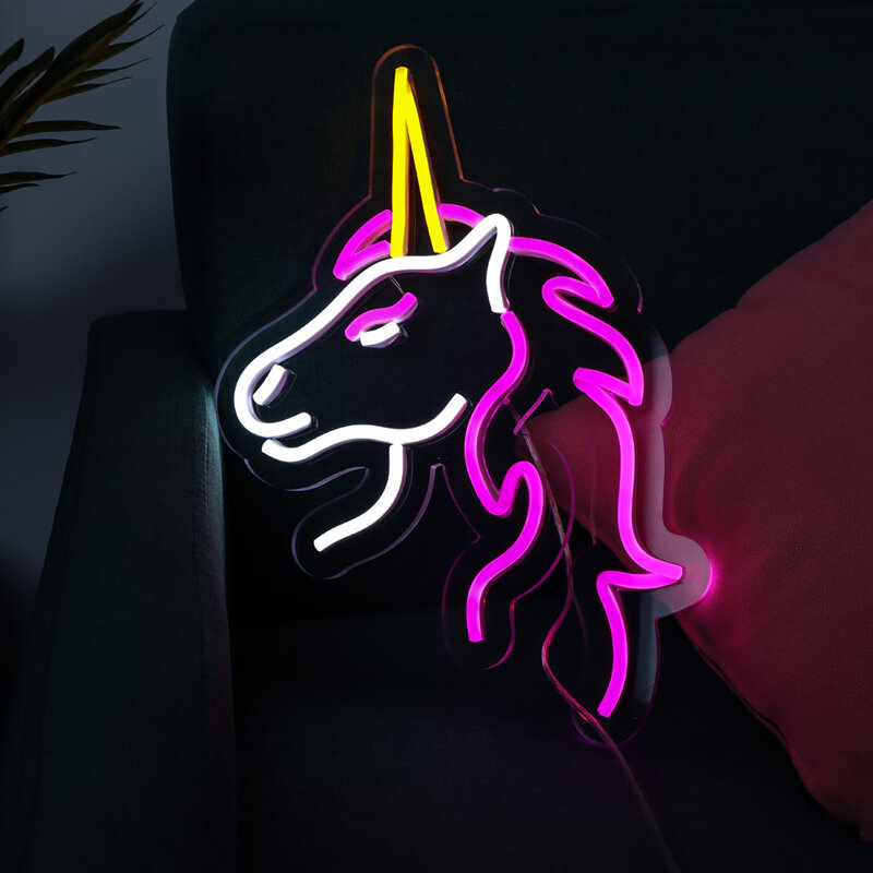 Neón led con forma de unicornio personalizado, precio asequible