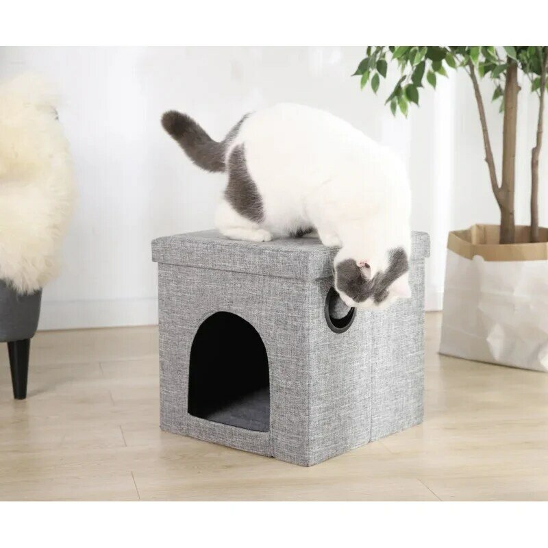 Vibrant Life pequeño gato cubo condominio, gris, 15