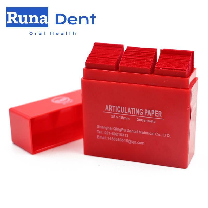 Papier articulé dentaire, 300 feuilles/boîte, papier Occlusal rouge/bleu, outils de blanchiment des dents, consommables pour dentiste 55*18M