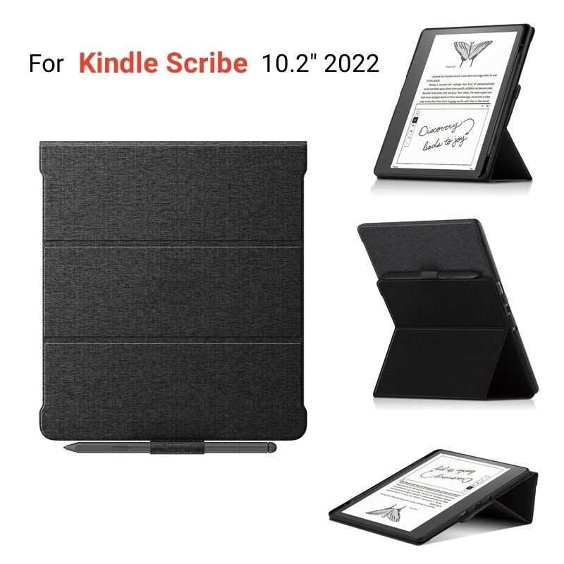 สำหรับ Kindle Scribe เคส2022 10.2นิ้วแม่เหล็กพับได้บางพิเศษ PU ด้านหลังสำหรับ Kindle Scribe 10.2 "2022ฝาครอบพร้อมช่องเสียบปากกา