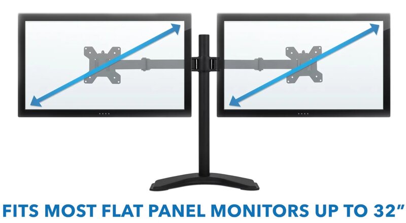 Soporte ajustable para Monitor Dual, tamaño máximo de pantalla de 32 ", montaje de escritorio de movimiento completo
