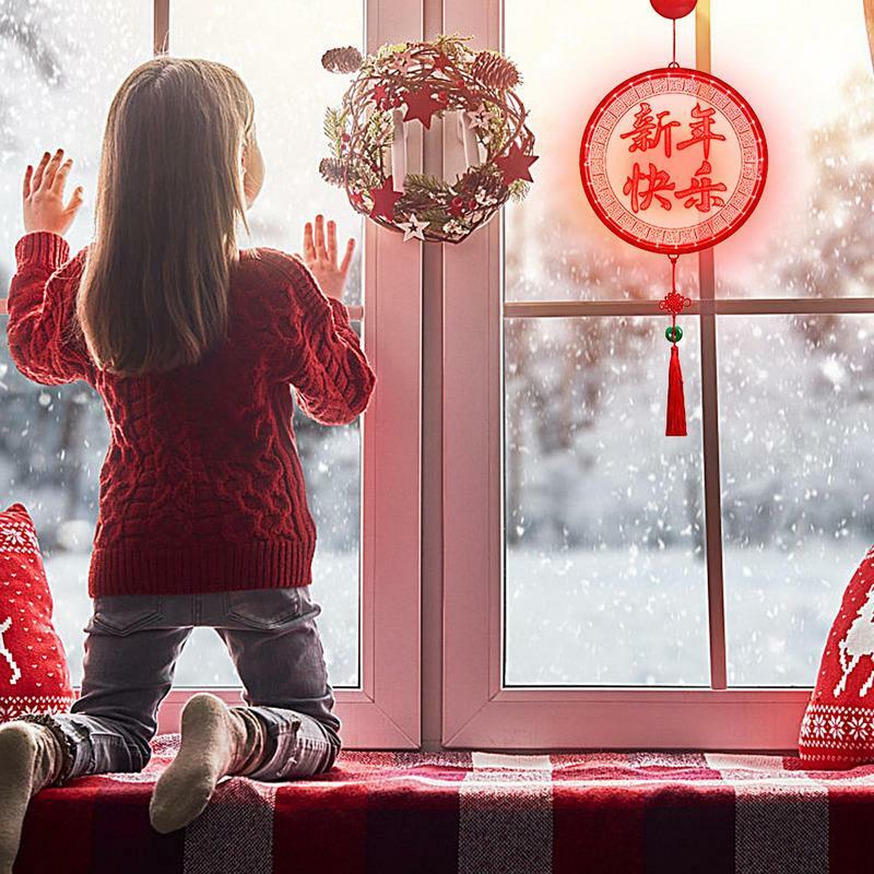 Lampiony chiński nowy rok światła 2024 imprezowe łańcuchy świetlne LED ozdoby świąteczne przyssawka rok smoka otoczenia