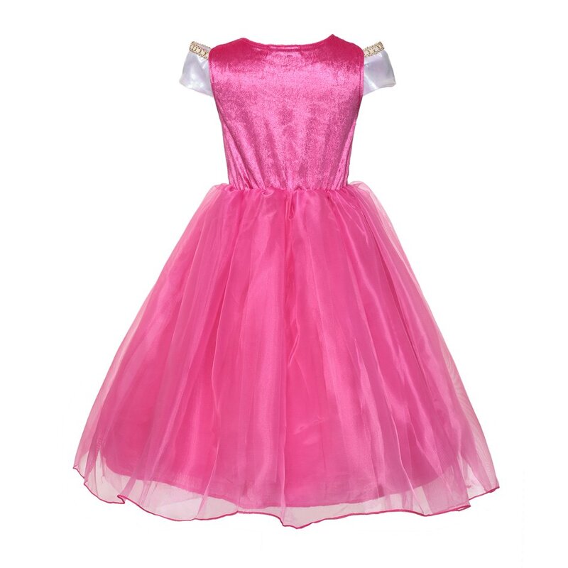 女の子のためのディズニープリンセスドレス,パーティードレス,誕生日パーティー,ピンク