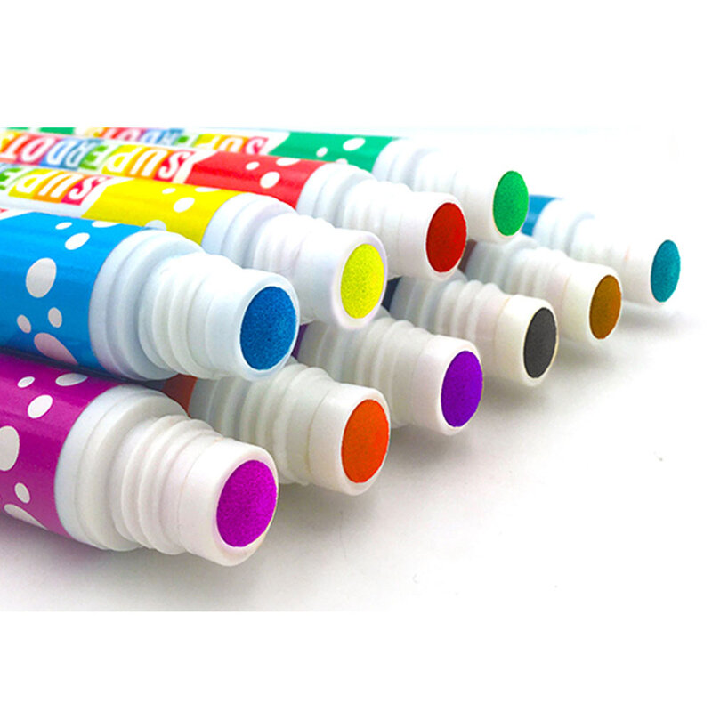 Rotuladores mágicos para niños pequeños, set de 10 unids/set de bolígrafos de Graffiti con diseño de superpuntos de colores, rotuladores mágicos para escribir y pintar