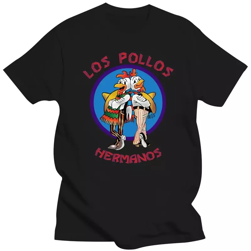 T-shirt da uomo di alta qualità nuova 100% cotone Breaking Bad LOS POLLOS Chicken Brothers stampata maglietta divertente Casual per uomo