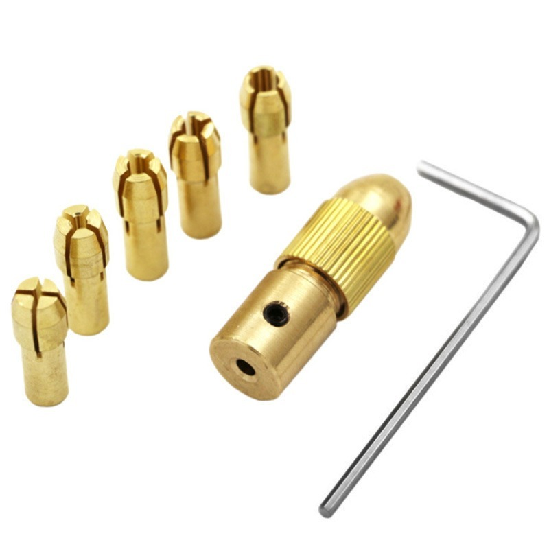 7ชิ้น/เซ็ต2.35/3.17/4.05/5.05มม.ทองเหลือง Dremel Collet Mini Drill Chucks สำหรับมอเตอร์ไฟฟ้าเจาะเครื่องมือเจาะ