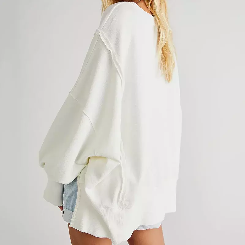 Camisola de manga comprida Y2K feminina, tops soltos, pulôver de rua personalizado, roupas de outono e inverno, nova moda